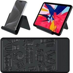 Travel Airplane Flexible Cell Phone Tablet Black Holder Mount NIB